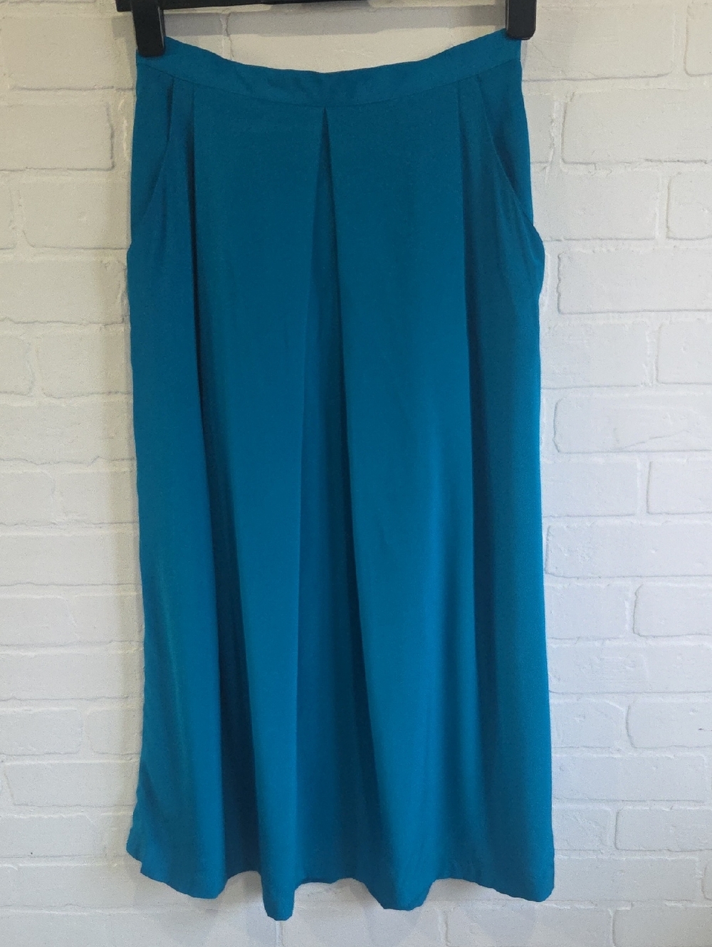 Flowing Teal Silk Maxi Skirt